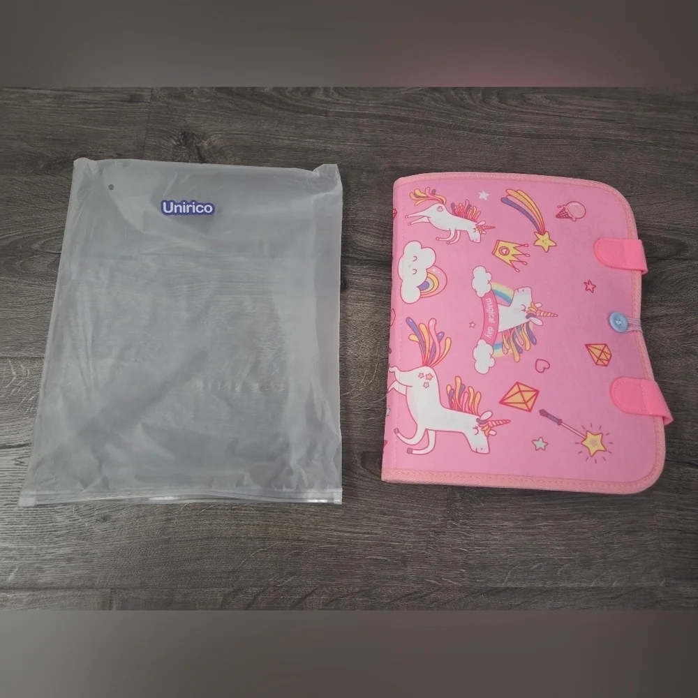 Pink Unicorn Montessori Busy Board - NEW